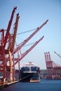 Container cargo ship in port Royalty Free Stock Photo