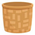 Container cleaner icon cartoon vector. Wicker basket