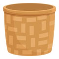 Container cleaner icon cartoon . Wicker basket