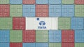 Container with Tata Group corporate logo. Editorial 3D rendering