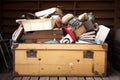 container of decluttered items, ready to be donated or sold Royalty Free Stock Photo
