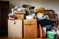container of decluttered items, ready to be donated or sold Royalty Free Stock Photo