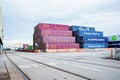 Container depot in Dublin port in Alexandra Quay Container Terminal, Dublin Port, 16 August 2017