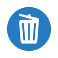 Container, discard, dustbin icon. Blue color design