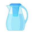 Container With Drinking Water Filter Flat Vector Illustration