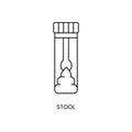 Container with fecal or stool analysis, container for biomaterial sampling, line icon in vector.