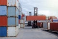 Container forklift In container and truck yards Royalty Free Stock Photo