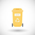 Container for glass waste flat vector icon