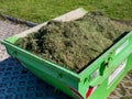 Container with grass green maintenance in the park Royalty Free Stock Photo