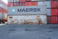 Container handlers working in port import and export industry