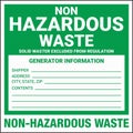 Container Hazardous Standard Label Marking Non Hazardous Waste Green