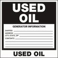 Container Hazardous Standard Label Marking Used Oil Black