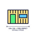 Container house pixel perfect RGB color icon