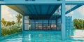 Container house with pool Royalty Free Stock Photo