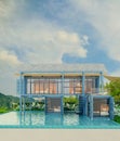 Container house with pool Royalty Free Stock Photo