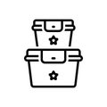 Black line icon for Container, parcel and parcel