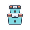 Color illustration icon for Container, parcel and cargo