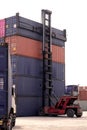 Container. Industrial crane loading Containers in a Cargo freight ship. Container ship in import and export business logistic Royalty Free Stock Photo