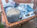 Container with old iron scrap Royalty Free Stock Photo