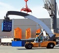Container loader - reach stacker in the test area of Liebherr cr