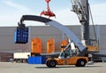 Container loader - reach stacker in the test area of Liebherr cr