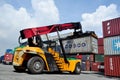 Container loading and unloading activities at Tanjung Priok port, Jakarta - Indonesia Royalty Free Stock Photo