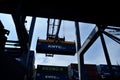 Container loading and unloading activities at Tanjung Priok port, Jakarta - Indonesia Royalty Free Stock Photo