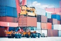 Container loading and unloading Royalty Free Stock Photo