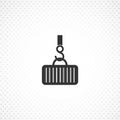 Container logistic isolated solid icon on white background