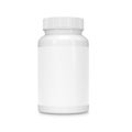 Food supplement package bottle for capsules isolated on white.