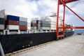 Container operation in port with cranes and gantry loading / discharging containers