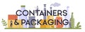 Container and packaging industry typographic header concept. Metal Royalty Free Stock Photo