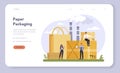Container and packaging industry web banner or landing page. Paper Royalty Free Stock Photo