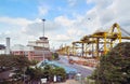 Container port terminal in Singapore Royalty Free Stock Photo