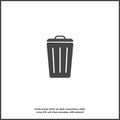 Container recycling of garbage sign isolated. Flat icon bin on white isolated background. Flat image Trash can. Royalty Free Stock Photo