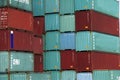 Container in red and green Royalty Free Stock Photo