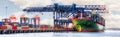 Container ship berthed at container terminal Royalty Free Stock Photo
