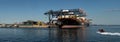 Container ships at Hayes Dock, Port Botany panorama, Australia Royalty Free Stock Photo