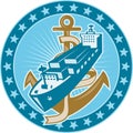Container Ship Cargo Boat Anchor Royalty Free Stock Photo