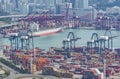 Cargo port in Hong Kong city