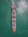 Container ship from Aerial View