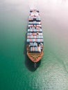 Container ship from Aerial View