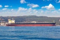 Container ship in Dardanelles strait, Turkey