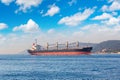 Container ship in Dardanelles strait, Turkey