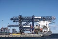 Container ship docked at cargo port Royalty Free Stock Photo