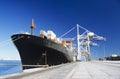 Container ship in docks