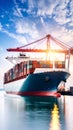 Container Ship Docks at Port with Cargo Ready for Global Transportation Royalty Free Stock Photo