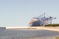 Container ship Edith Maersk Mc-Kinney MÃÂ¸ller in Gdansk Poland.