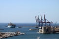 Container ship enters the port of Malaga