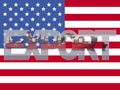 Container ship with export text and American flag illustration Royalty Free Stock Photo